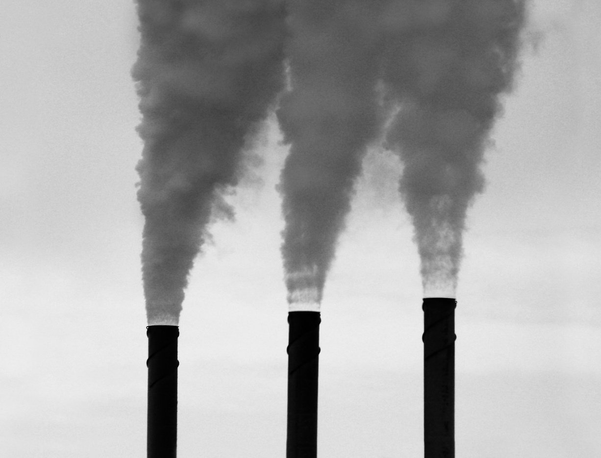 Three Smoke Stacks Black And White Environment Monochrome